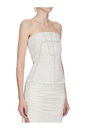 Top bustier Temple in denim elasticizzato lavato al latte RICK OWENS DRKSHDW | DS01F4127SDMW51